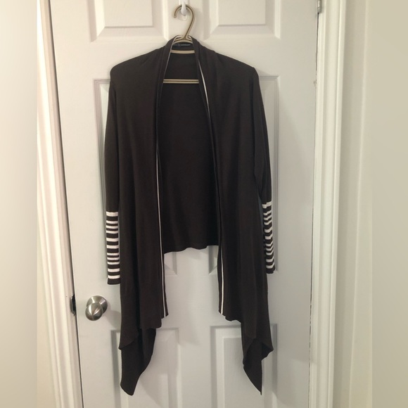 CYC open front cardigan - short in back, long flowy in front - with stripes - Picture 2 of 8